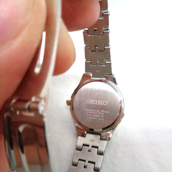 SEIKO Solar Women's Watch Two-Tone Silver & Gold Stainless Steel - Picture 6 of 8